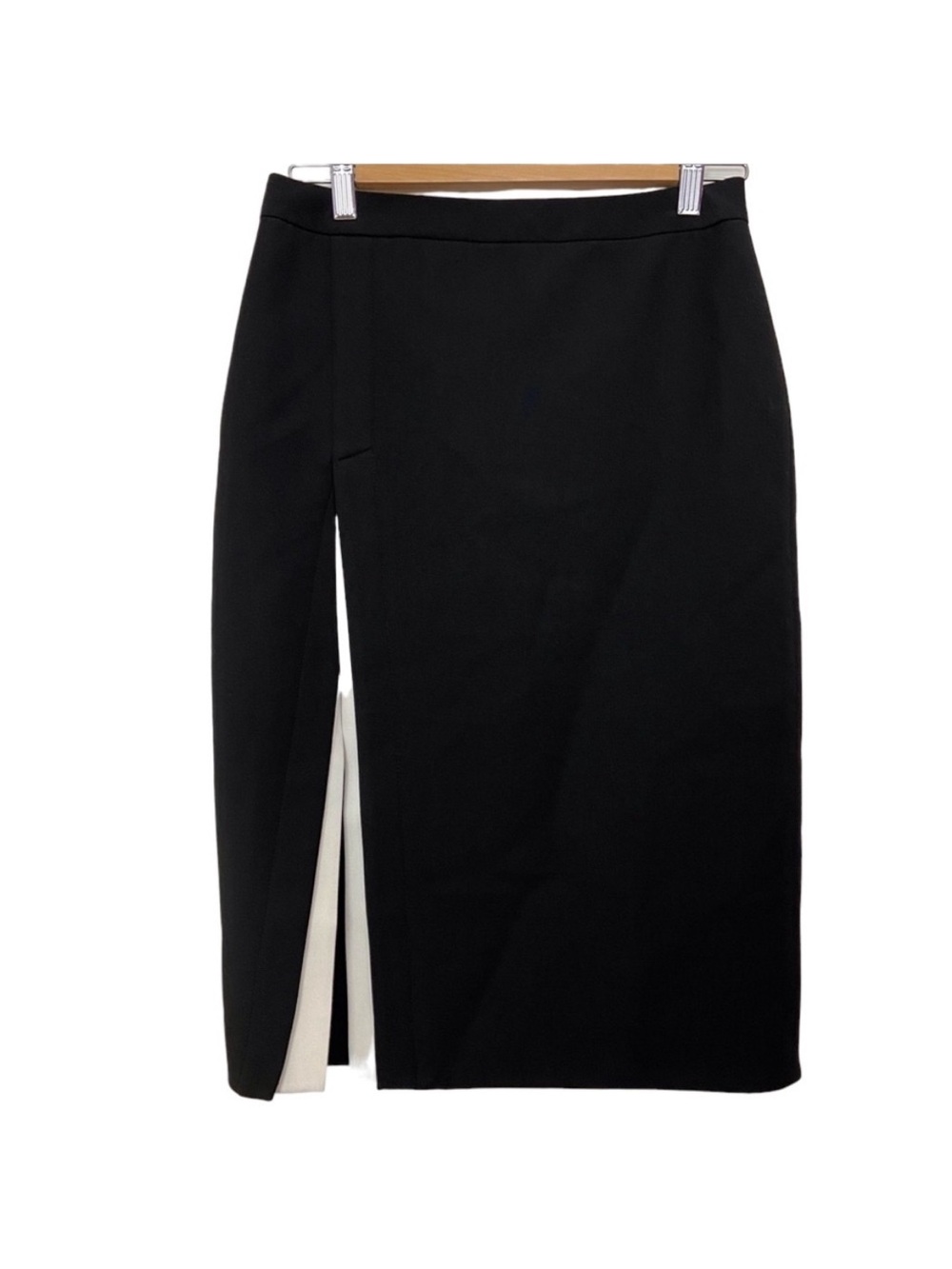 BCBGMAXAZRIA gorgeous Grayce slit pencil skirt black white business contemporary
